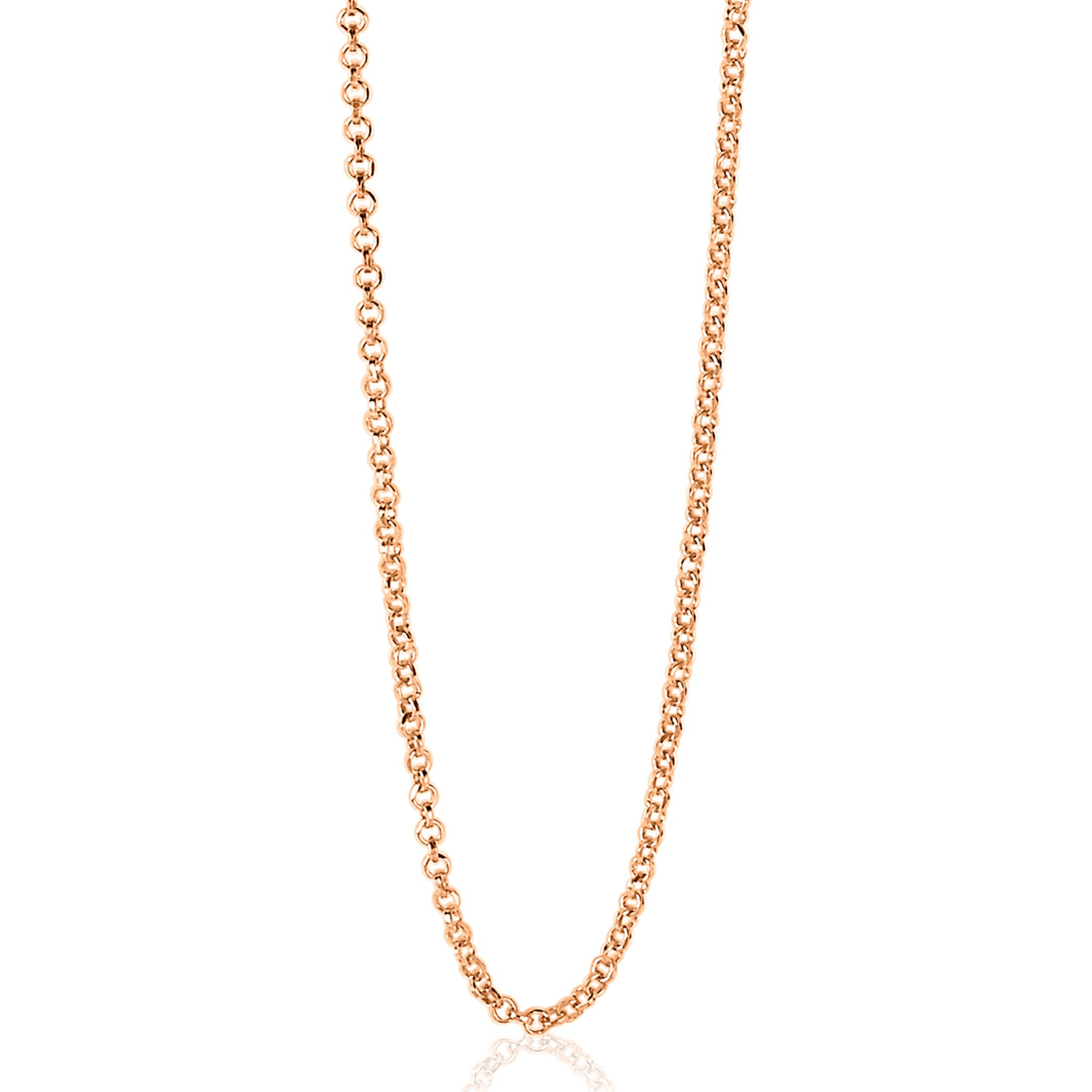70cm ZINZI zilveren jasseron ketting rosé verguld ZILC-J70R