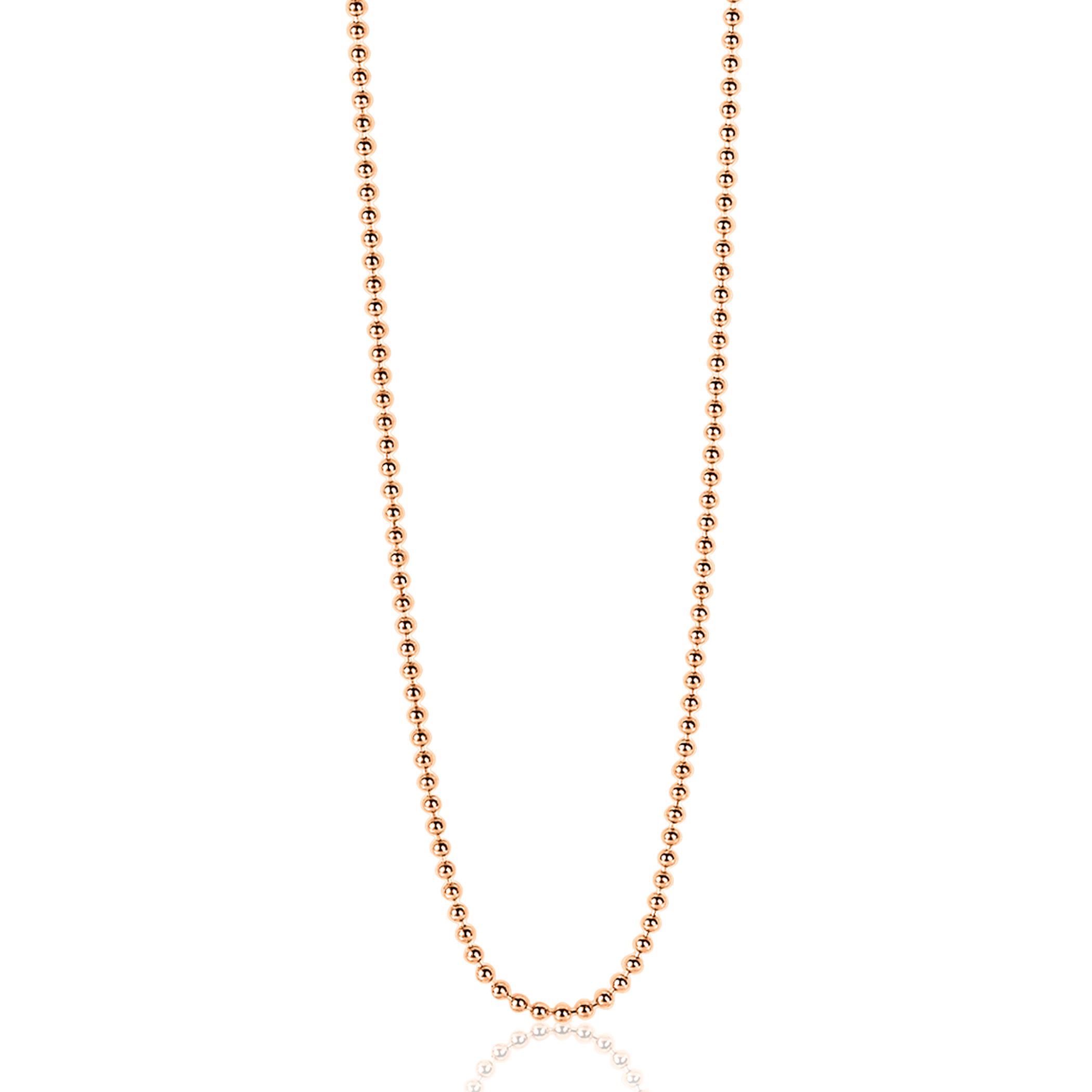 60cm ZINZI zilveren bolletjes ketting rosé verguld ZILC-B60R