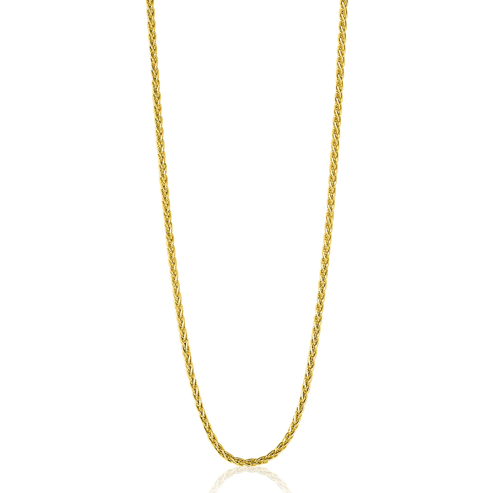 80 cm ZINZI zilveren palmier ketting geel verguld ZILC-P80G