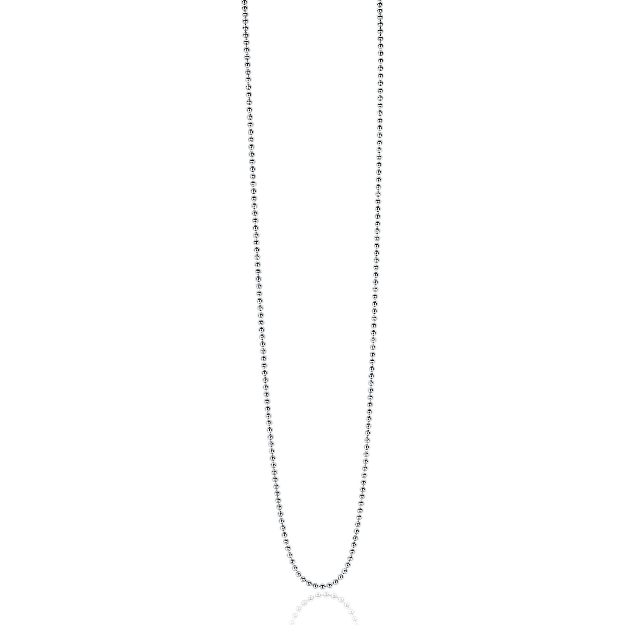 80cm ZINZI zilveren bolletjes ketting. 0,9mm breed ZILC-B80