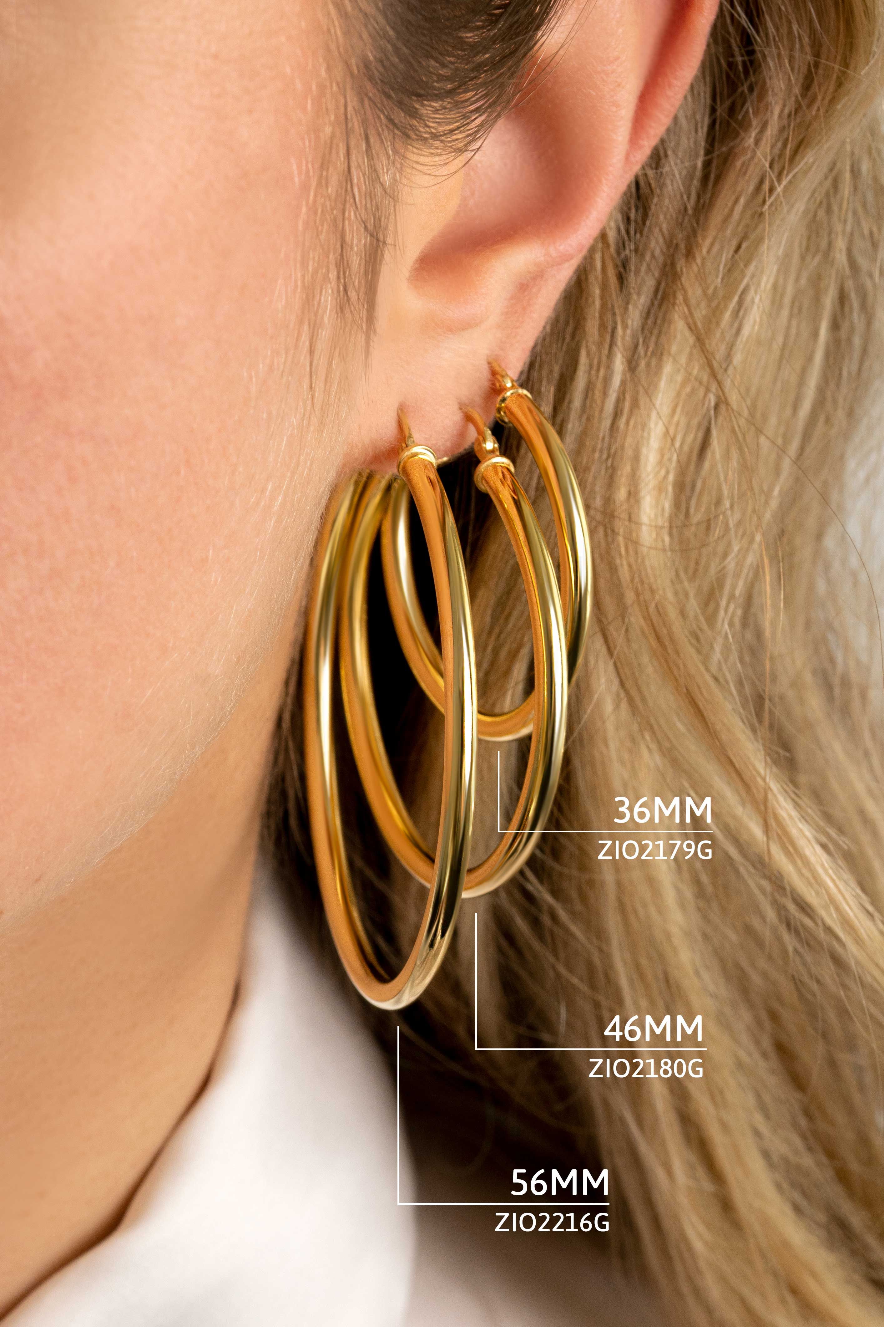 ZINZI zilveren oorringen 14K geel verguld 46x3mm rond ZIO2180G