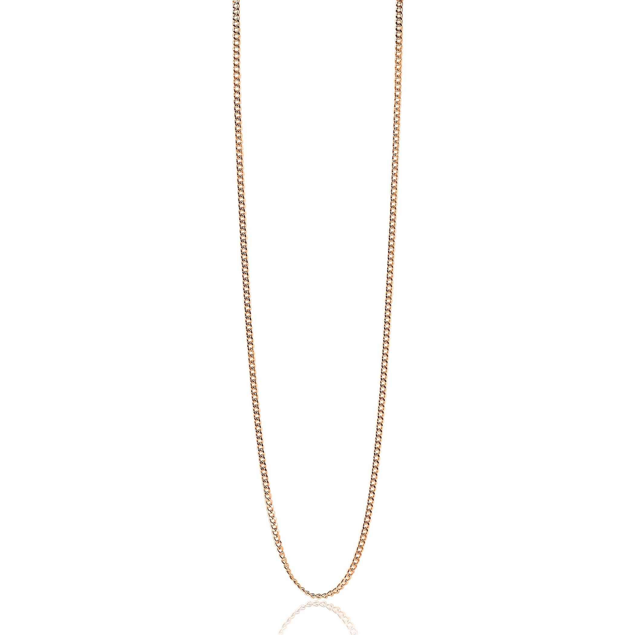 90cm ZINZI zilveren gourmet ketting rosé verguld ZILC-G90R