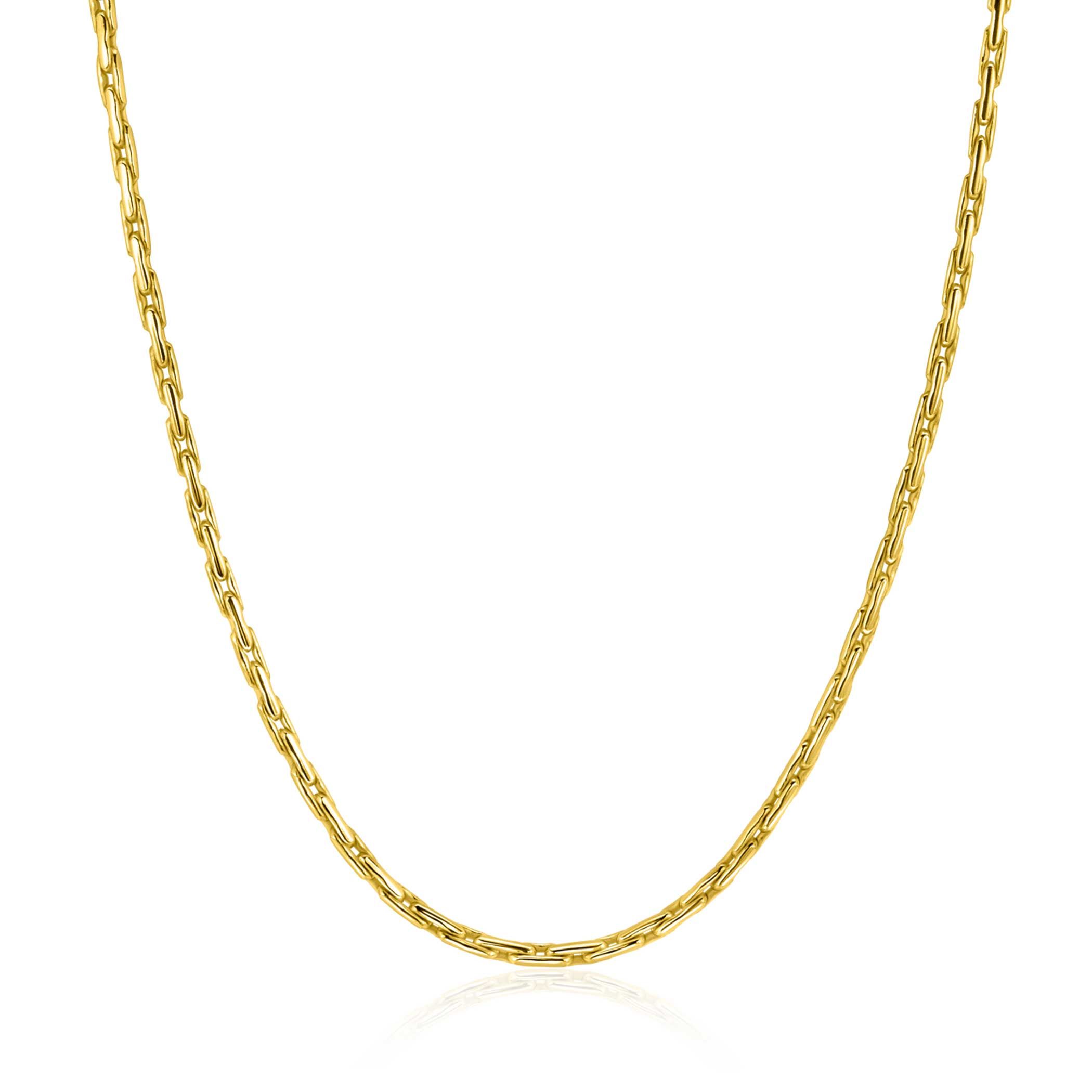 ZINZI gold plated zilveren schakel ketting 2,3mm breed 43-45cm ZIC2648G