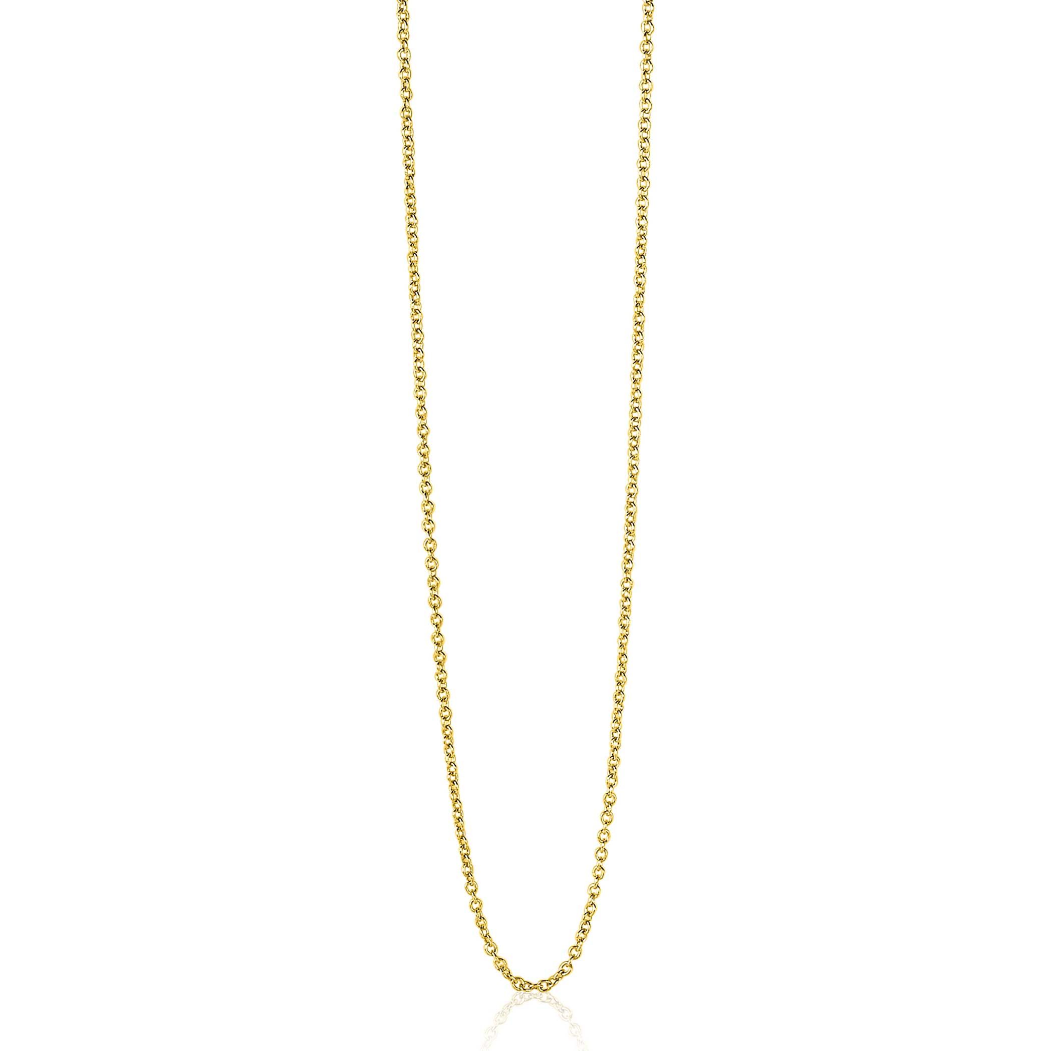 80cm ZINZI zilveren anker ketting geel verguld ZILC-A80G