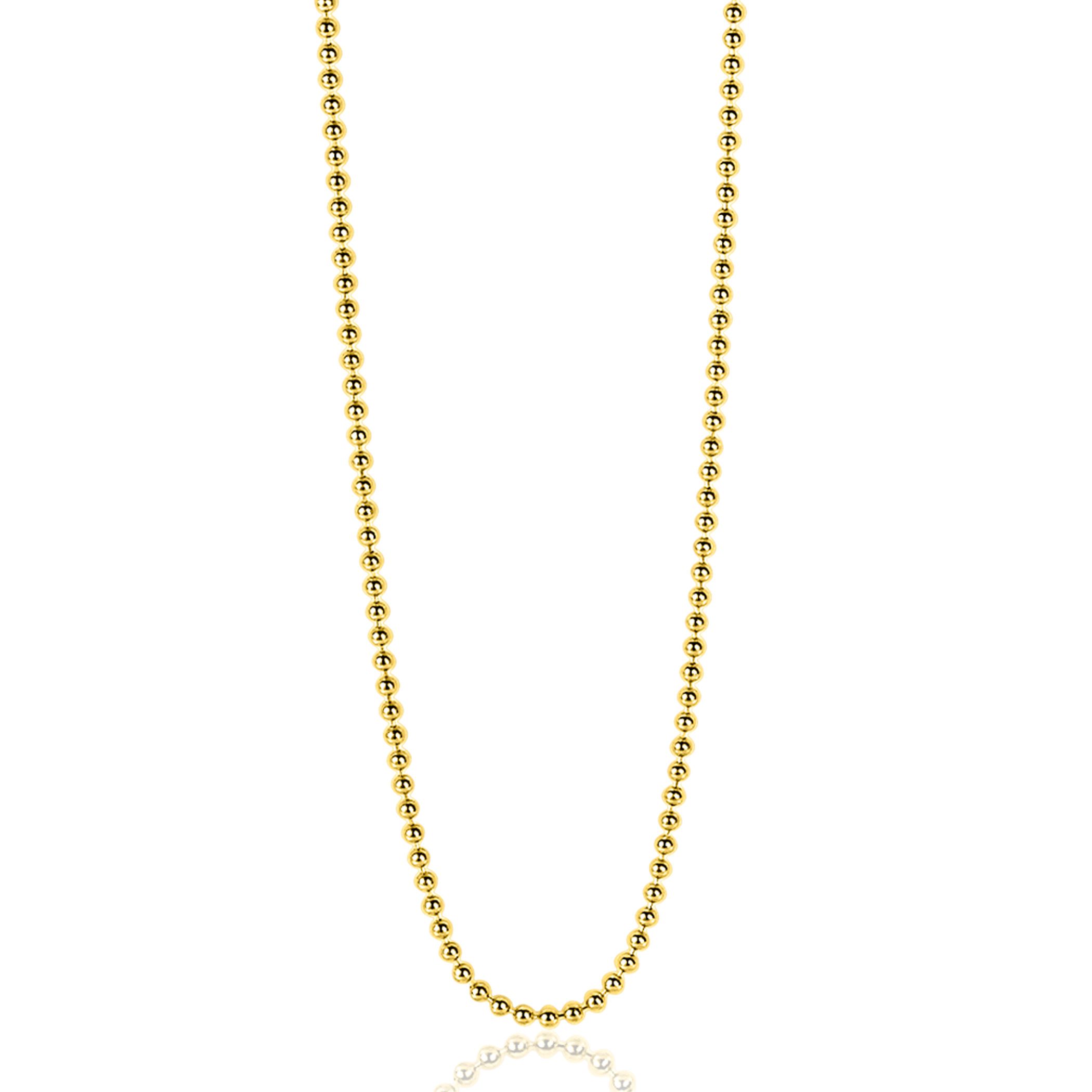 42cm ZINZI zilveren bolletjes ketting geel verguld ZILC-B42G