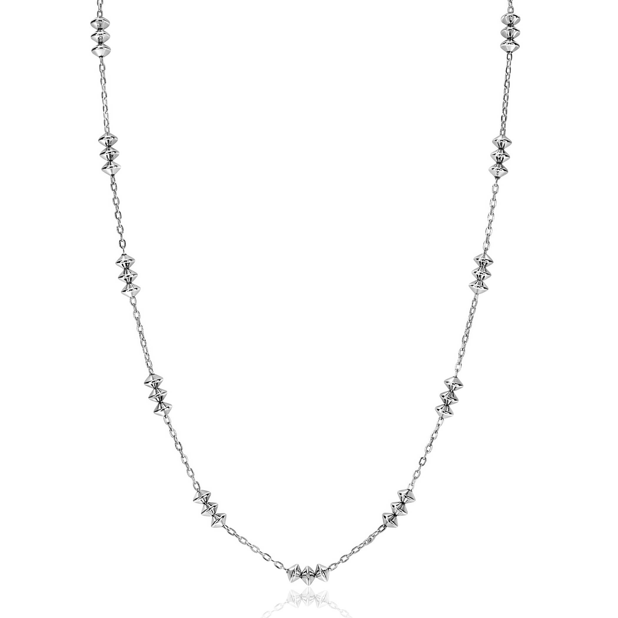 ZINZI zilveren fantasie ketting met tol-vormige elementen 42-45m ZIC2537