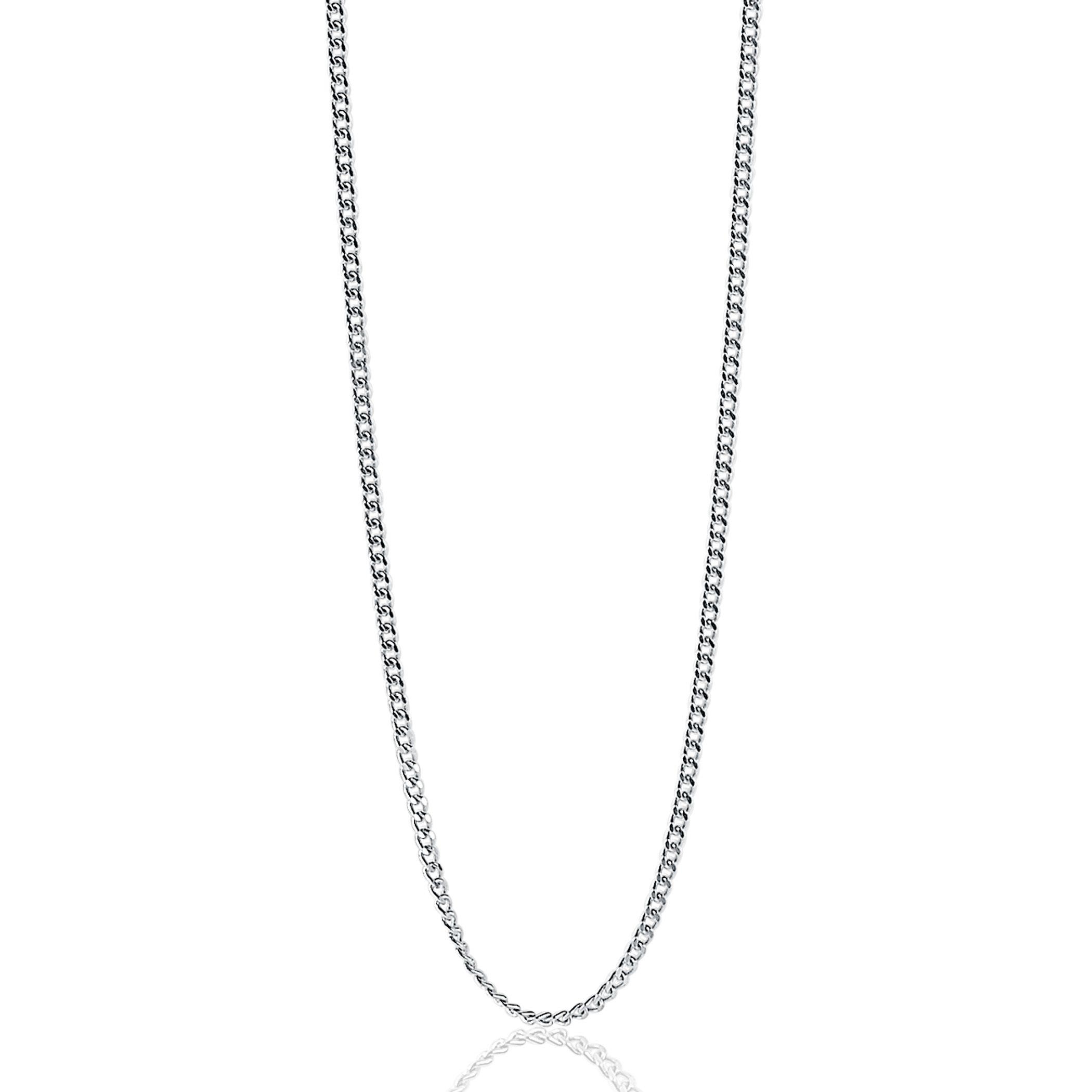 42cm ZINZI zilveren gourmet ketting ZILC-G42