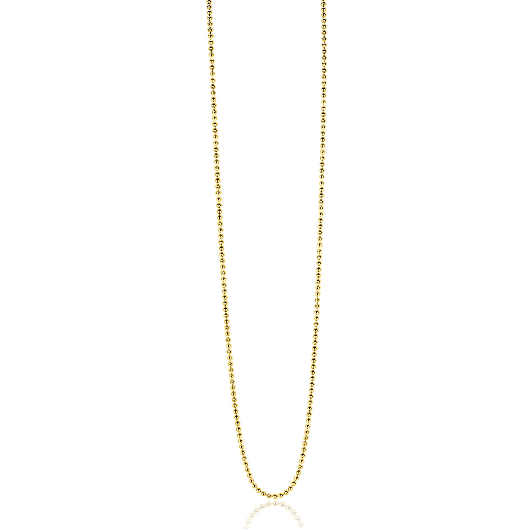 45cm ZINZI zilveren bolletjes ketting geel verguld ZILC-B45G