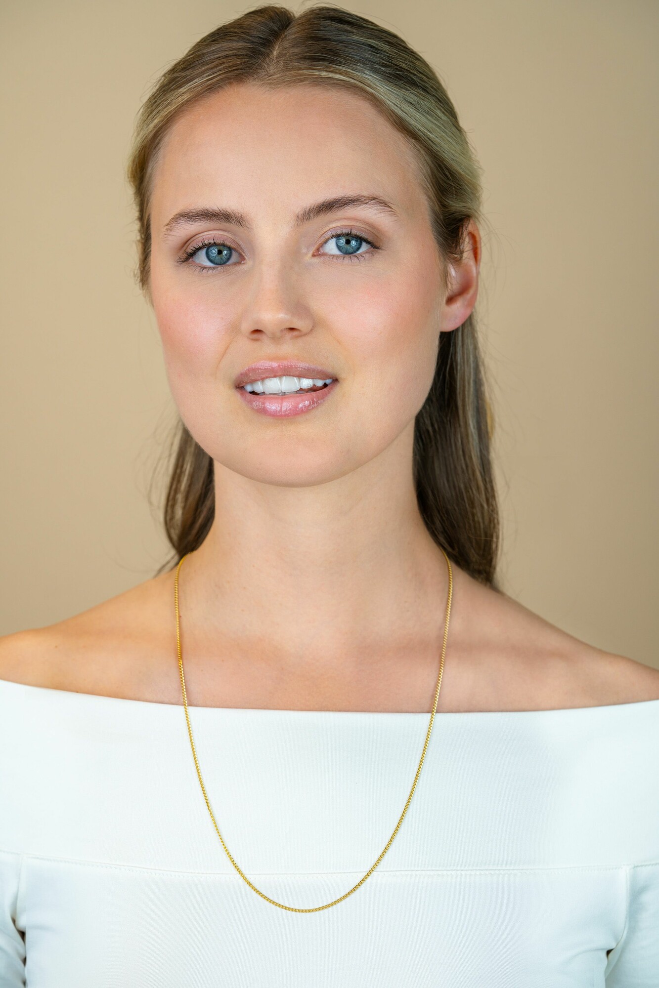 60cm ZINZI zilveren gourmet ketting gold plated. ZILC-G60G