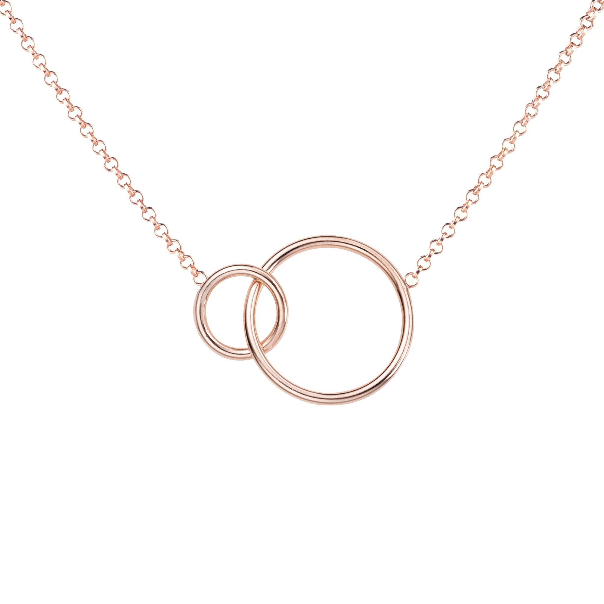 ZINZI zilveren collier rosé verguld ronde vormen 42-45cm ZIC1278R