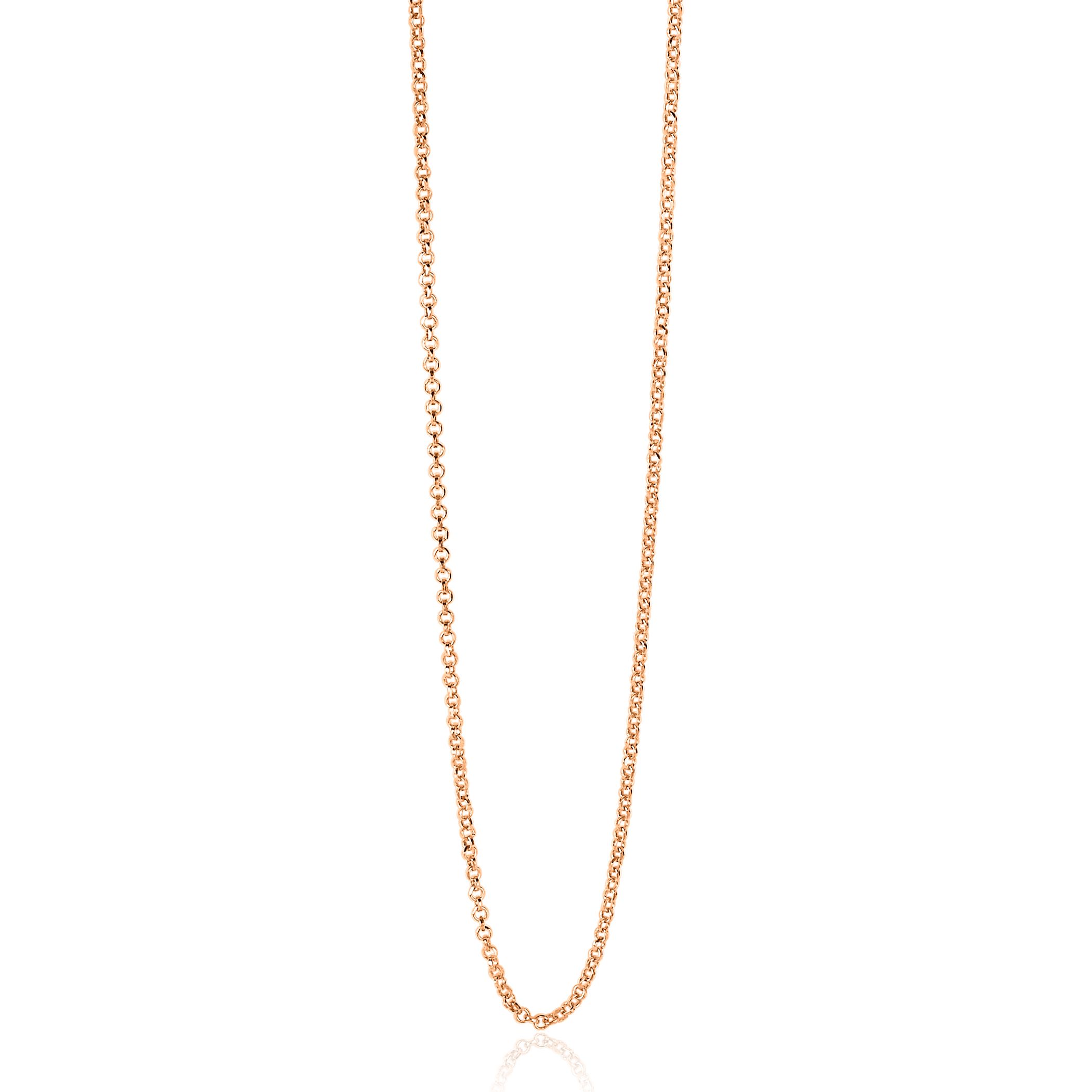 70cm ZINZI zilveren jasseron ketting rosé verguld ZILC-J70R