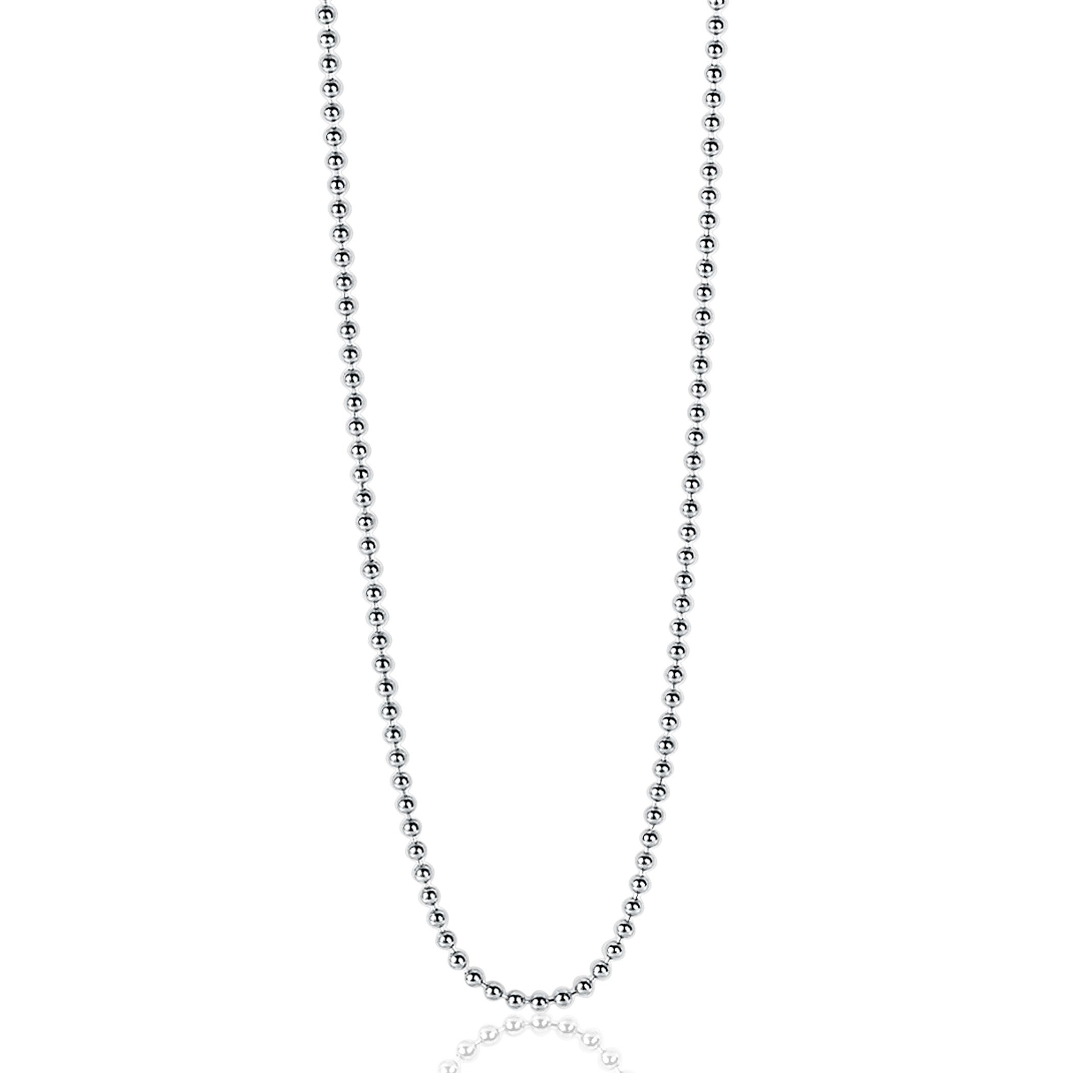 80cm ZINZI zilveren bolletjes ketting. 0,9mm breed ZILC-B80