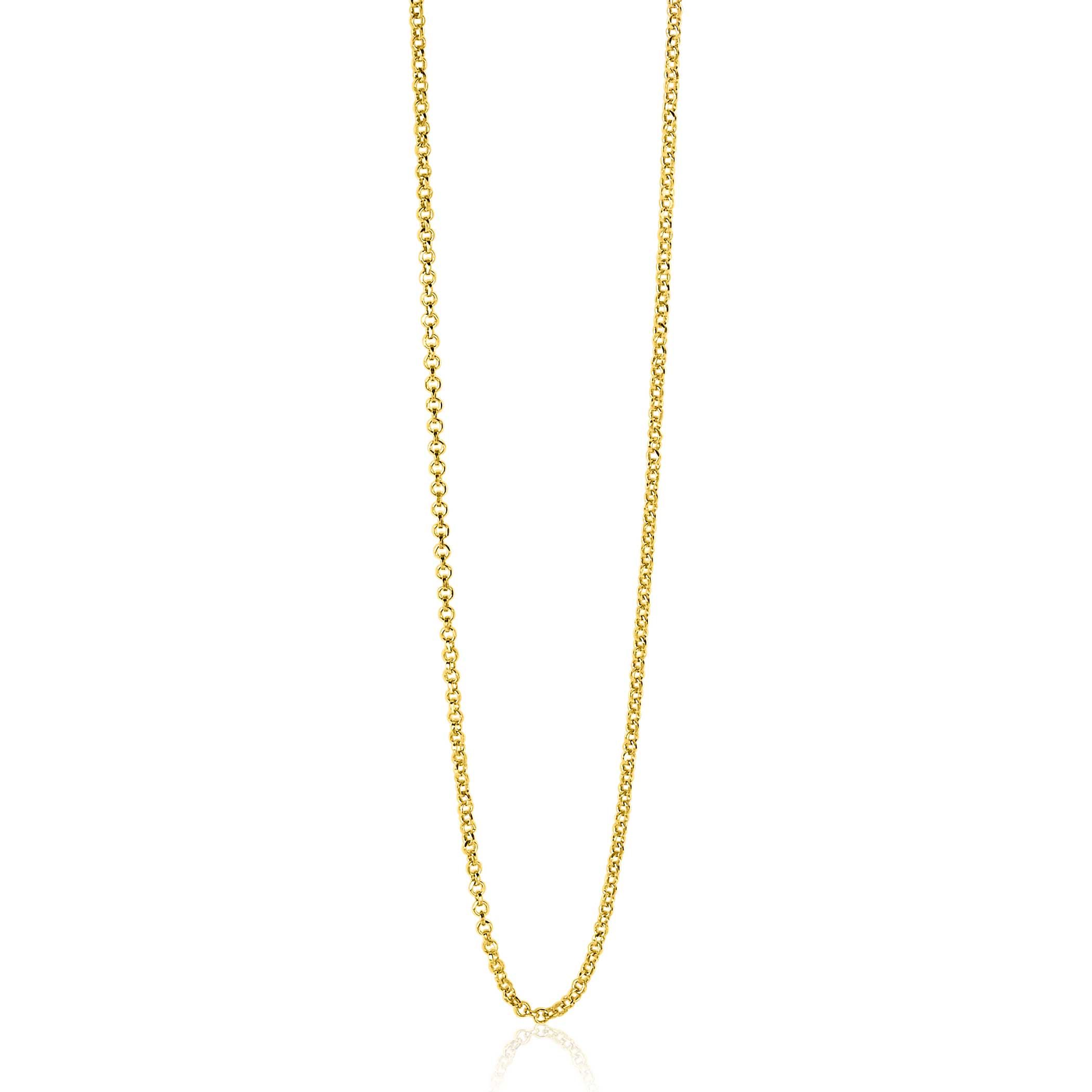 45cm ZINZI zilveren jasseron ketting geel verguld ZILC-J45G