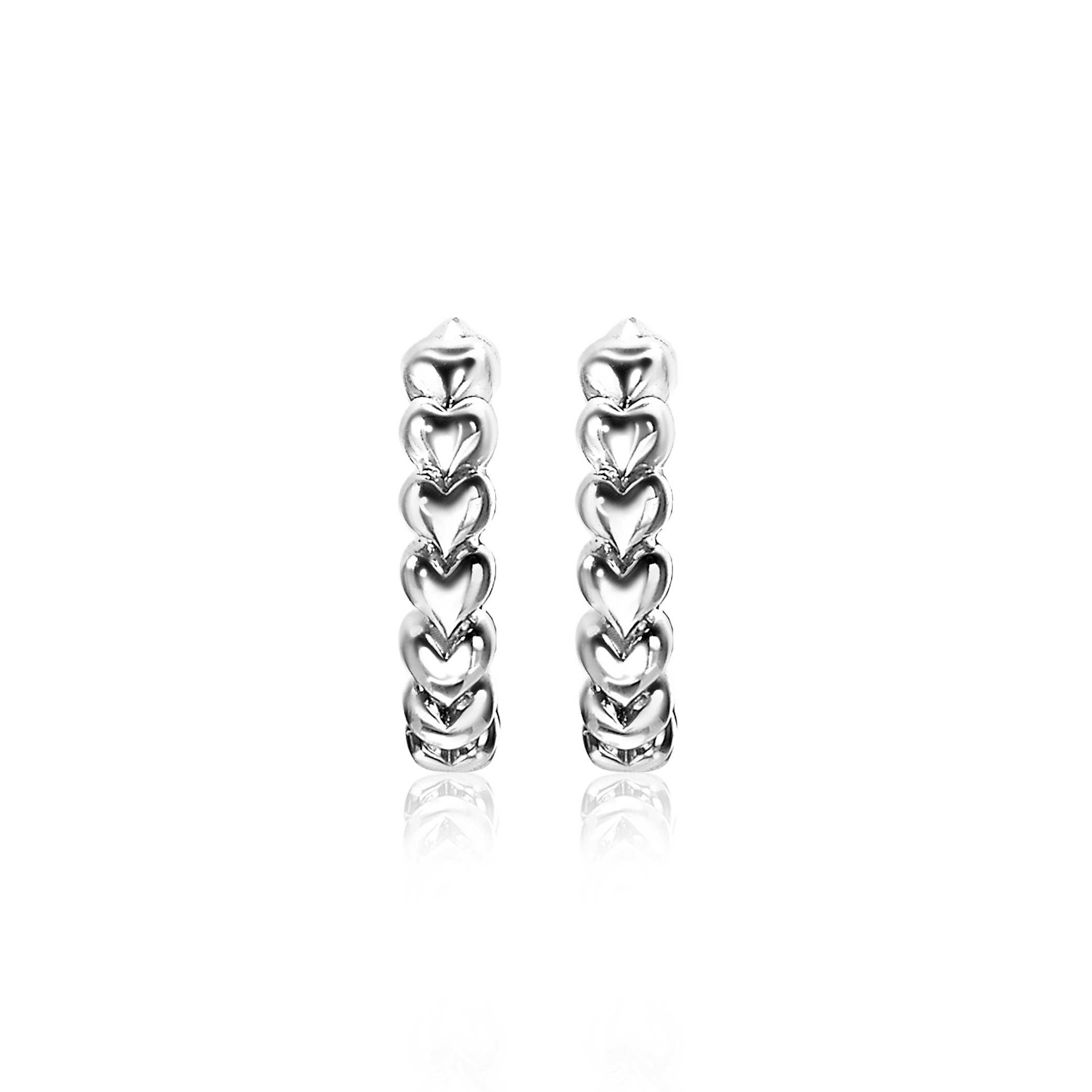 ZINZI zilveren oorringen 15x3mm met hartjes ZIO1798