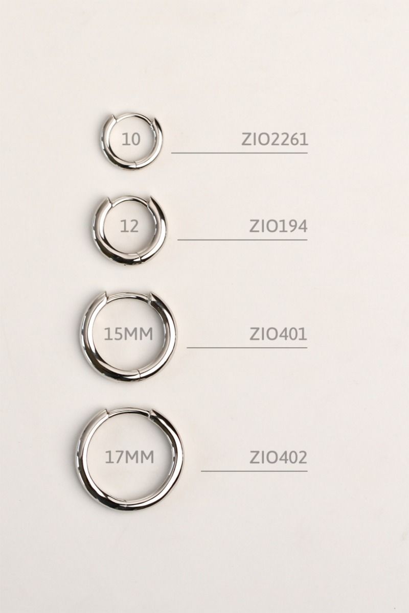 Zinzi zilveren oorringen 12 x 2mm glad met luxe klapsluiting  ZIO194
