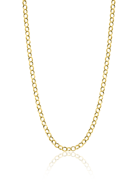 ZINZI Gold 14 krt gouden jasseron ketting 2,2mm breed 43-45cm ZGC441
