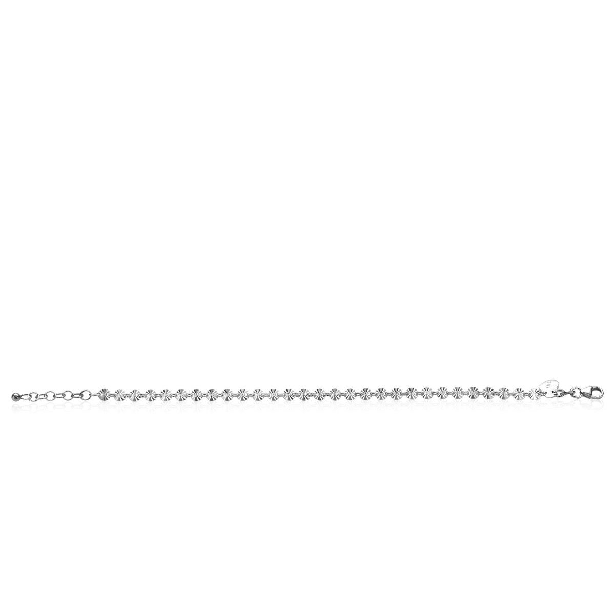 ZINZI zilveren armband met ronde schakels zonnestralen 4,3mm breed ZIA2272