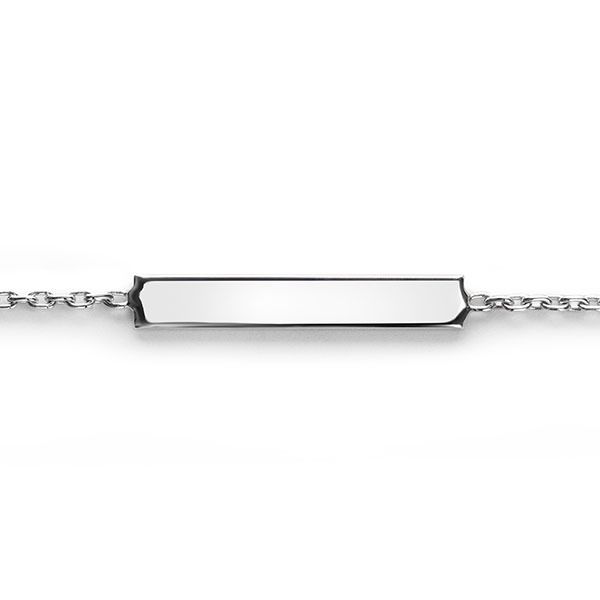ZINZI zilveren armband met glanzend plaatje om te graveren 17-20cm ZIA2344