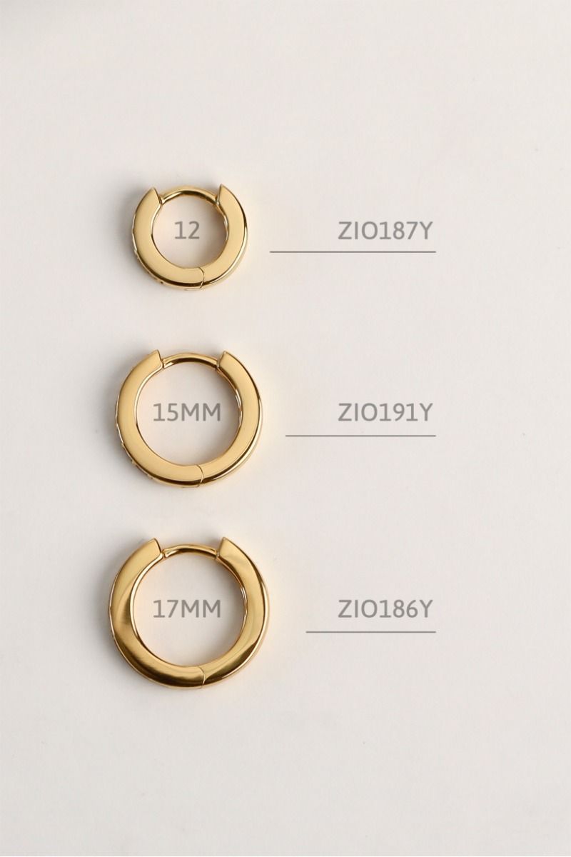 ZINZI zilveren oorringen geel verguld 15 x 3mm wit ZIO191Y