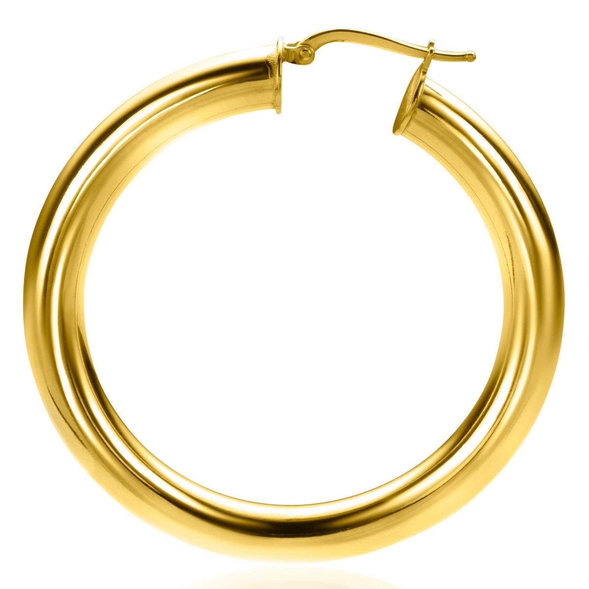 ZINZI gold plated zilveren gladde oorringen 48x6mm rond ZIO2280G