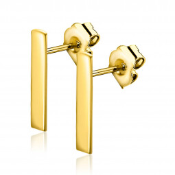10mm ZINZI Gold 14 krt gouden staaf oorstekers 10mm ZGO317