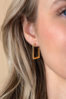 23mm ZINZI Gold 14 karaat gouden oorstekers met grote strakke vierkantsvorm. Grootte 23 x 2,4mm. ZGO482
