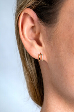 10mm ZINZI Gold 14 krt gouden fantasie oorstekers 10mm met multi-look uitstraling, 5mm breed ZGO382