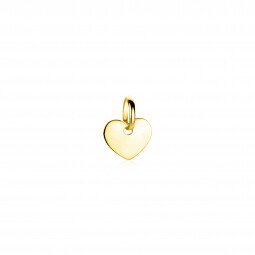 8mm ZINZI Gold 14 krt gouden hanger met trendy glanzend hartje van 8mm ZGH396-8