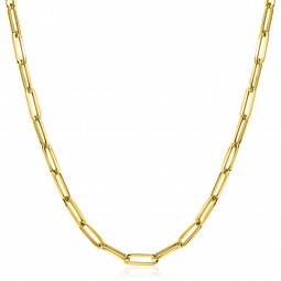 ZINZI Gold 14 krt gouden closed for ever schakelketting 4,5mm breed 43cm ZGC453
