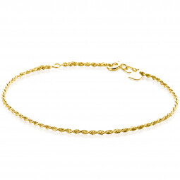 ZINZI Gold 14 krt gouden koord armband 1,6mm breed, lengte 17-19cm ZGA398