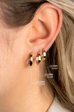 17,5mm ZINZI Gold 14 krt gouden oorringen met luxe klapsluiting 17,5mm x 2,3mm vierkante buis ZGO430