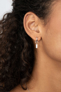 ZINZI zilveren oorbedels 15mm rechthoek wit ZICH2056 (zonder oorringen) 