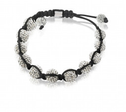 Zinzi koord armband crystals wit one-size ZIA900W