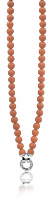 Zinzi zilveren ketting oranjekoraal 45cm ZIC401K-S