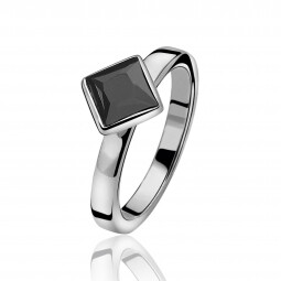 ZINZI zilveren ring zwart ZIR445