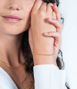 ZINZI zilveren schakelarmband geelverguld palmier 2mm breed ZIA1931G