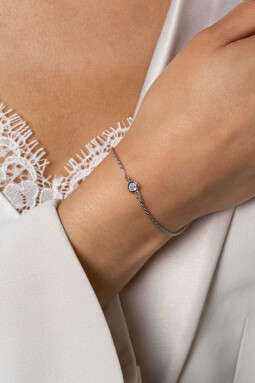 ZINZI zilveren koord armband bezet met een ronde witte zirconia 17-20cm ZIA2461