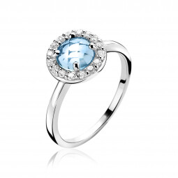 ZINZI zilveren ring blauw ZIR1080