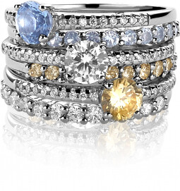 ZINZI zilveren ring blauw ZIR1081B