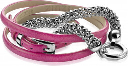 Zinzi leren wikkelarmband fuchsia one-size ZIA945R 