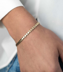 ZINZI zilveren armband geel verguld hartjes 4,5mm breed ZIA1798G