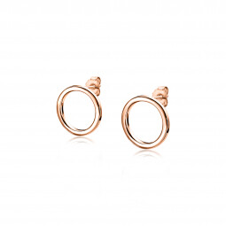 ZINZI zilveren rosé vergulde oorknoppen rond 14,5mm ZIO1338R