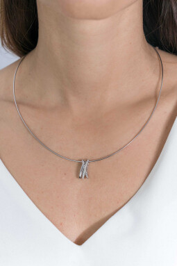 ZINZI zilveren luxe cross-over hanger 18mm bolletjes glad witte zirconia's ZIH2141
