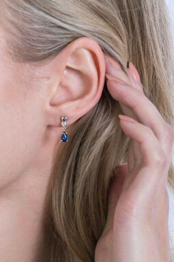 ZINZI zilveren oorstekers 15mm hartjes en peervorm wit blauw ZIO2124