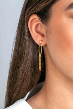 ZINZI gold plated zilveren oorsieraden met grote ovale schakel en gourmet schakels ZIO2382
