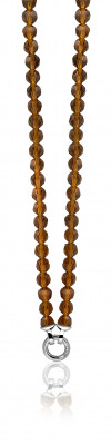 ZINZI collier beads bruin met slot 45cm