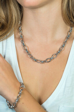 ZINZI zilveren fantasie ketting 45cm ZIC1536