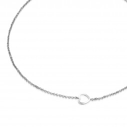 ZINZI zilveren choker 32+10cm hart ZICHOK1459