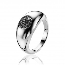 ZINZI zilveren ring zwart ZIR1147Z