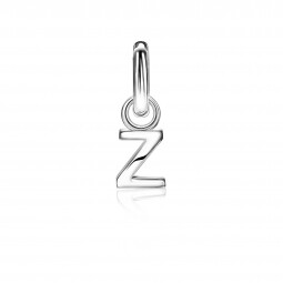 ZINZI zilveren letter oorbedel Z per stuk geprijsd ZICH2144Z. (zonder oorringen).